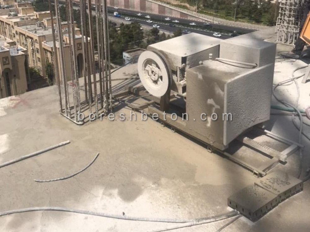 برش بتن سقف با سیم برش پروژه دادمان